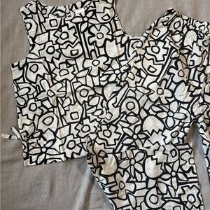 Hanna Andersson Poplin Tank/Pant Abstract Patterned Set, NWOT